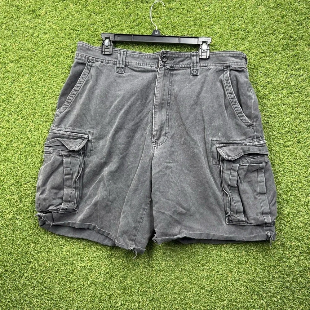 Abercrombie & Fitch Cargo Shorts Mens 35 x9 Vintage Fatigues Heavy Khaki Skater